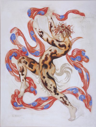 Vaslav Nijinsky en el ballet La tarde de un fauno de C. Debussy de Leon Bakst