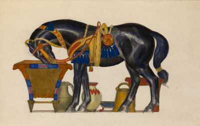 Caballo bebiendo de Leon Bakst