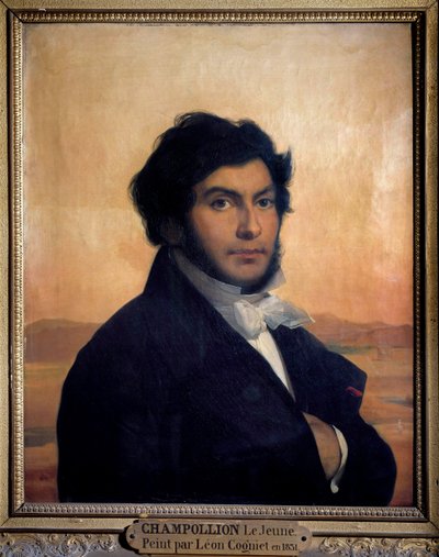 Retrato de Jean-François Champollion, egiptólogo francés, descifrador de jeroglíficos de Léon Cogniet
