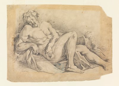 Dibujo, Baco durmiendo (según Poussin), 1886-92 de Leon Dabo