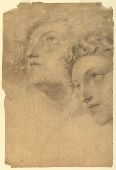Dibujo, Dos cabezas femeninas, 1886-92 de Leon Dabo