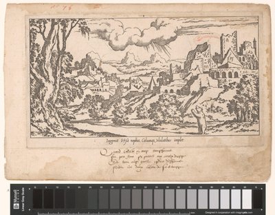 Calisto como un oso suplica a Júpiter en un paisaje de ruinas Le Fable de Calisto (título de la serie) Mito de Calisto (título de la serie) de Leon Davent