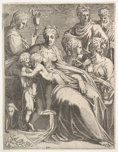 Virgen y Niño con santos, ca. 1550-56 de Leon Davent