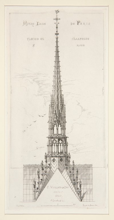 Notre Dame de Paris: flecha en marco y plomo de Leon Gaucherel