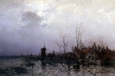 Prados llenos en Holanda (óleo sobre lienzo) de Leon Germain Pelouse