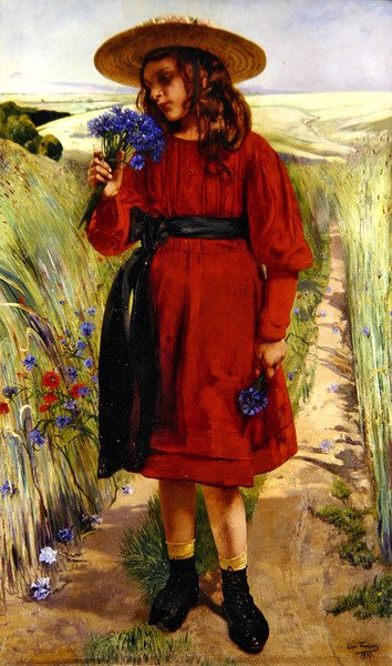 Primavera o, Joven con acianos de Leon Henri Marie Frederic