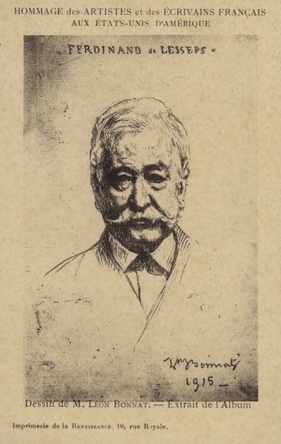 Ferdinand de Lesseps (1805-1894), empresario y constructor de canales francés de Leon Joseph Florentin Bonnat