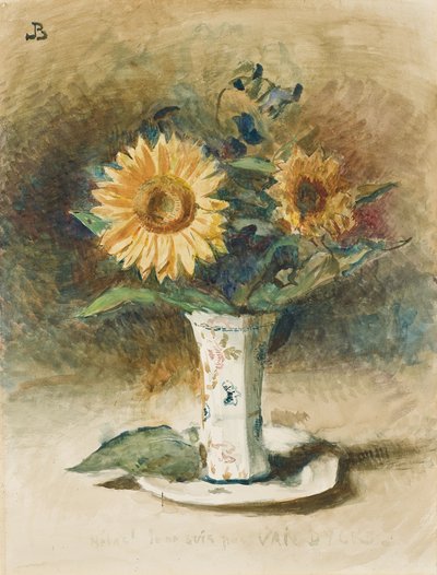 ¡Ay! No soy Van Dyck: dos girasoles en un jarrón de Leon Joseph Florentin Bonnat