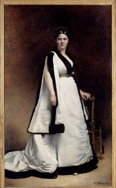 Retrato de cuerpo entero de Madame Pasca (1835-1914) dramaturga de Leon Joseph Florentin Bonnat