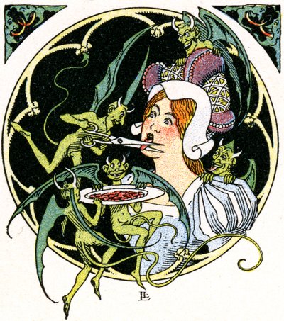 Los demonios cincelan la lengua de una mujer de Leon Lebegue