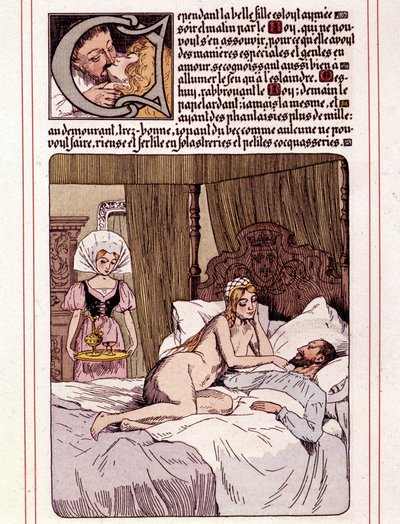 Ilustración de la novela de Honore de Balzac "La Mye du Roy" de Leon Lebegue (1863-1944) de Leon Lebegue