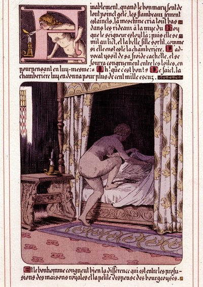 Ilustración de la novela de Honore de Balzac "La Mye du Roy" de Leon Lebegue (1863-1944) de Leon Lebegue