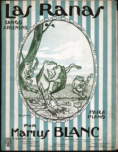 Ranas bailando tango. 1914 (Ilustración) de Leon Pousthomis