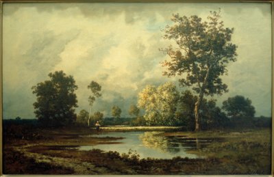 Paisaje con estanque de Leon Richet