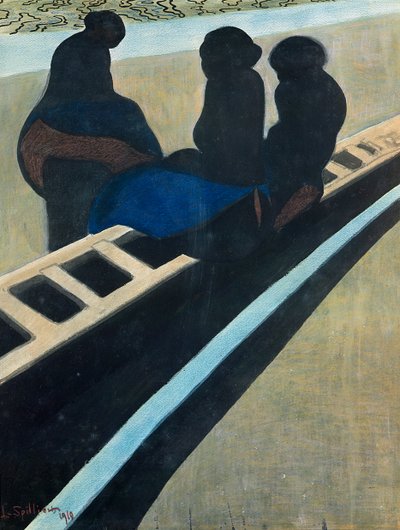 Esposas de pescadores en el muelle de Leon Spilliaert