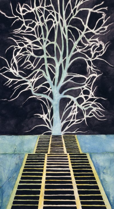 El árbol al final de la escalera - De boom boven aan de trap de Leon Spilliaert