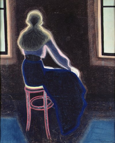Mujer joven en un taburete de Leon Spilliaert