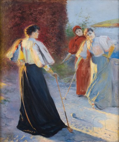 Una partida de croquet de Leon Wyczolkowski