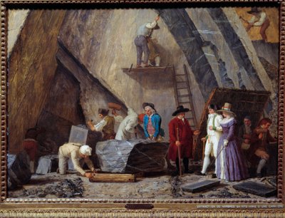La extracción del mármol de Saint-Anne de una cantera de Léonard Defrance
