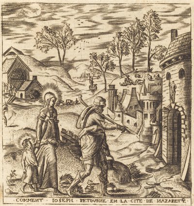 José, María y Jesús regresando a Nazaret de Leonard Gaultier