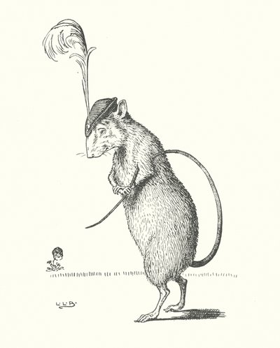 Y la rata llevaba una pluma en el sombrero (litografía) de Leonard Leslie Brooke
