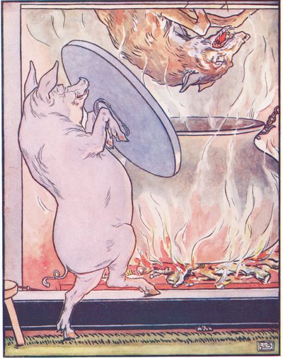 Quitó la tapa de la olla, y en cayó el lobo. de Leonard Leslie Brooke