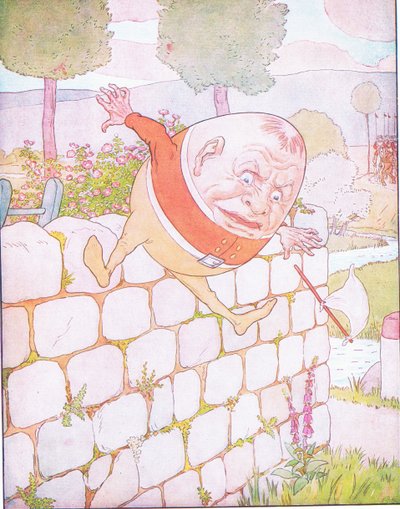Humpty Dumpty tuvo una gran caída (litografía en color) de Leonard Leslie Brooke