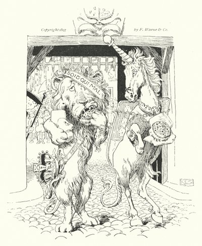 El león y el unicornio, luchaban por la corona de Leonard Leslie Brooke