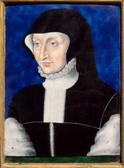 Antoinette de Bourbon, hacia 1567 (Esmalte polícromo sobre cobre)Écouen, musée national de la Renaissance de Leonard Limosin