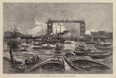 Puente de la Torre en construcción, Londres de Leonard Patten