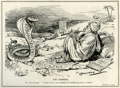 Lloyd George encantando a la Serpiente del Desempleo, 1921 de Leonard Raven Hill