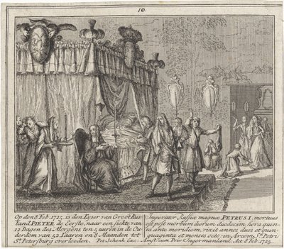 La muerte de Pedro el Grande el 8 de febrero de 1725 de Leonard Schenk