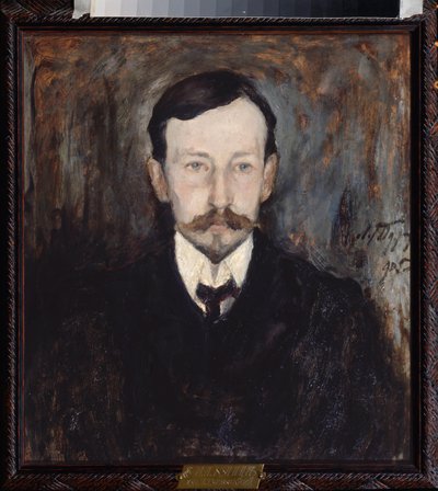 Retrato del escritor Ivan A Bunin (1870-1945) - Pintura de Leonard Viktorovich Turzhansky (1875-1945), óleo sobre lienzo de Leonard Viktorovich Turzhansky