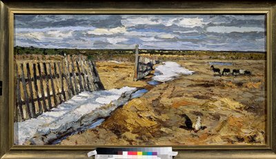 Sol de abril (April sun) - Pintura de Leonard Viktorovich Turzhansky (Turzhanski) (1875-1945), óleo sobre lienzo - Arte ruso, paisaje de finales del siglo XIX-principios del XX - Museo de Arte M Kroshitsky, Sebastopol (Ucrania) de Leonard Viktorovich Turzhansky