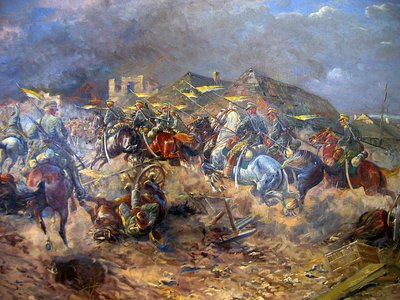 Ataque de los ulanos polacos a los bolcheviques cerca de Sloutsk 1919, 1920 de Leonard Winterowski