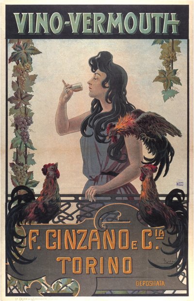 Publicidad de Vino-Vermut, c.1900 (impresión) de Leonardo Roda