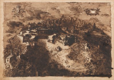 una ciudad fortificada (anverso); Un diseño geométrico (verso) de Leonardo Scaglia