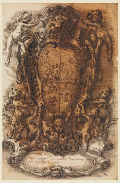 Diseño de escudo con escudo de armas de Leonardo Scaglia
