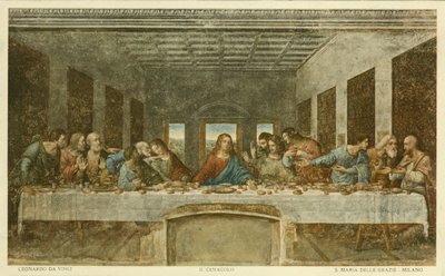 La Última Cena (litografía en color) de Leonardo da (after) Vinci