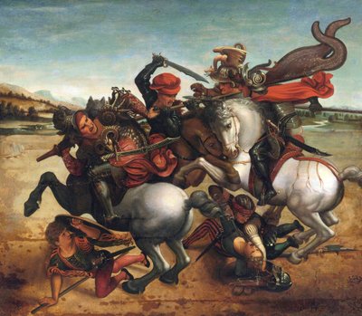 La lucha por el estandarte - La batalla de Anghiari de Leonardo da (follower of) Vinci