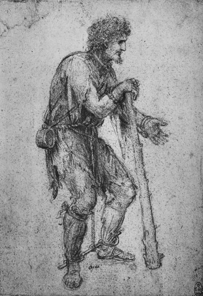 Un hombre con un garrote y pies encadenados, c1480 1945 de Leonardo da Vinci