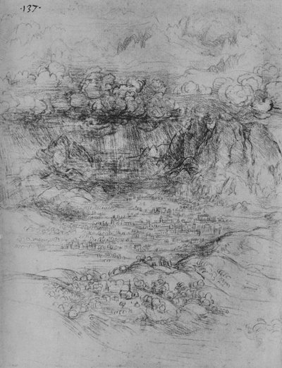 Tormenta sobre un valle alpino de Leonardo da Vinci