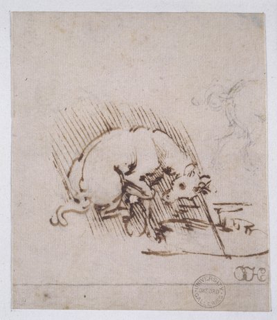 Unicornio sumergiendo su cuerno en un charco de agua, c.1481 de Leonardo da Vinci