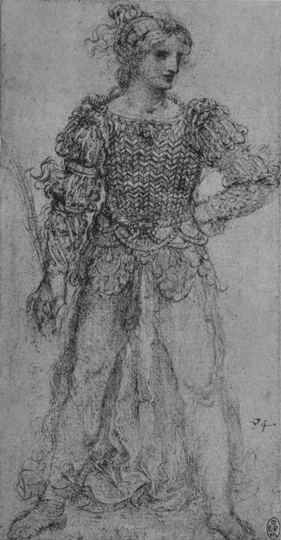 Una mujer con un corpiño de cintas entrelazadas, c1480 1945 de Leonardo da Vinci