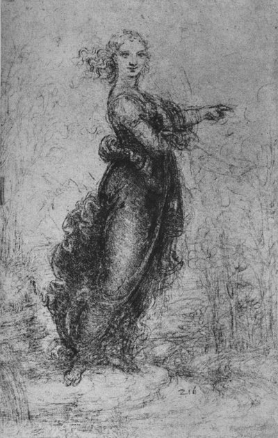 Una joven señalando, c1480 1945 de Leonardo da Vinci