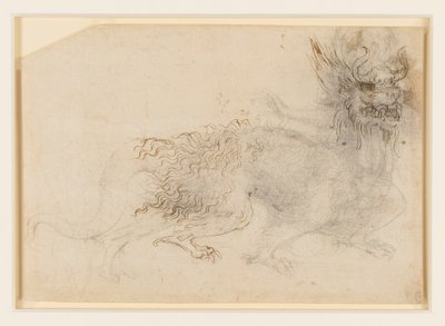 Un diseño para un disfraz de dragón de Leonardo da Vinci