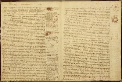 Una página del Códice Leicester, 1508-12 de Leonardo da Vinci