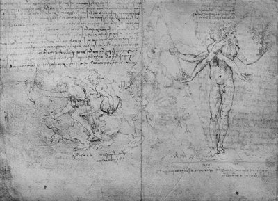 Alegorías del Placer y el Dolor y de la Envidia, c1480 1945 de Leonardo da Vinci