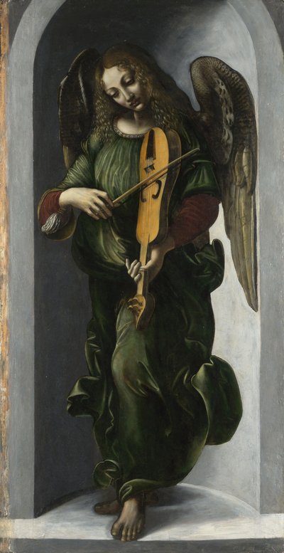 Un ángel en verde con una vielle, c. 1490-1499 de Leonardo da Vinci,