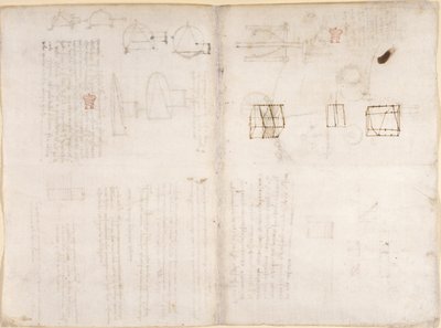 Arundel 263, f.130v, f.133 Página en blanco con diagramas, de 